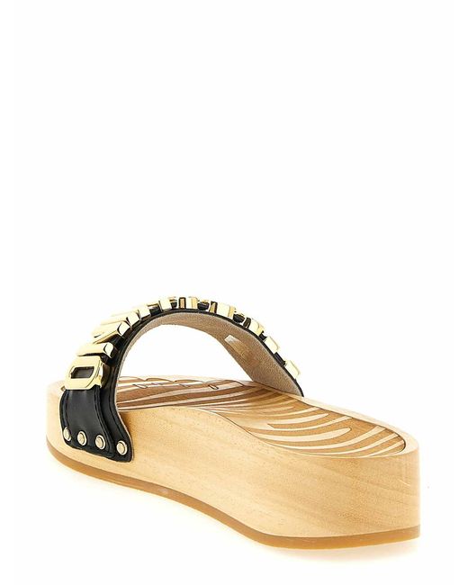 Moschino Metallic Clog Sandals