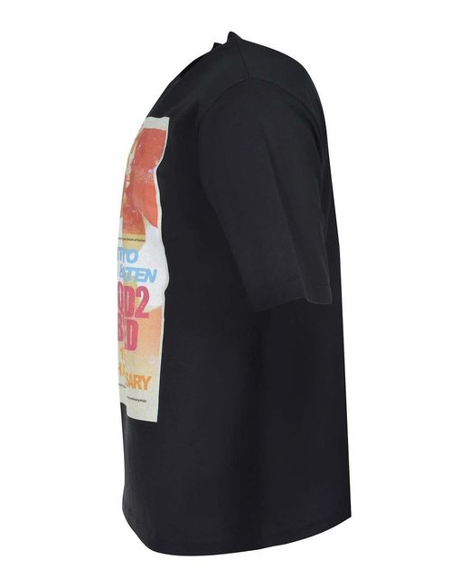 DSquared² Black T-Shirt Made Of Cotton for men