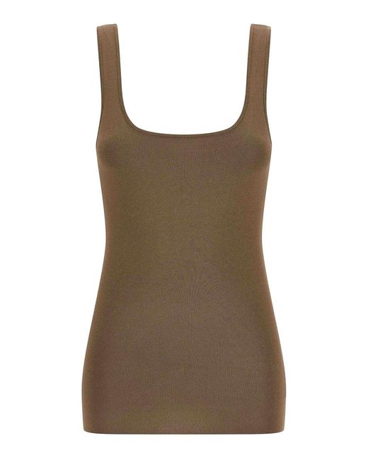 Entire studios Brown Square Neckline Top