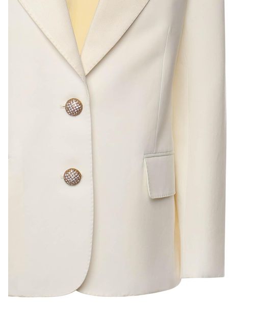 Valentino Garavani Natural Single-Breasted Cotton And Linen Blazer
