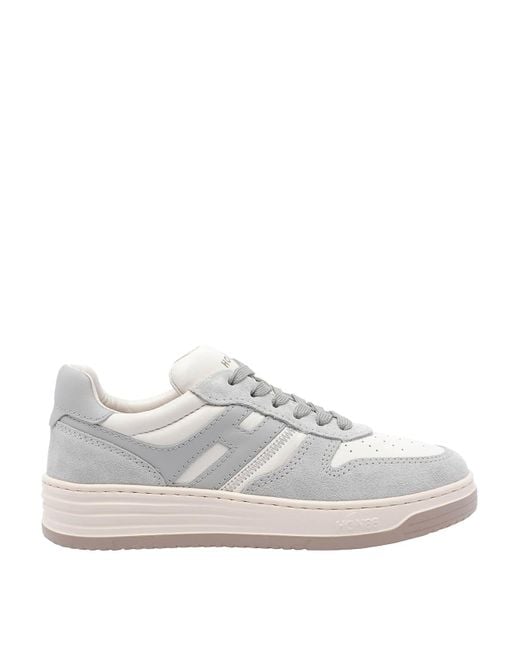 Hogan White H630 Suede Sneakers