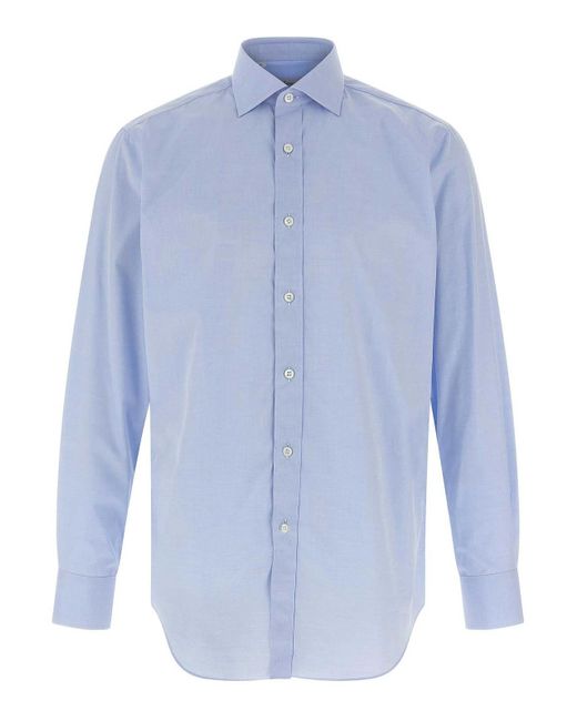 Brioni Blue Trevi Mark Shirt for men