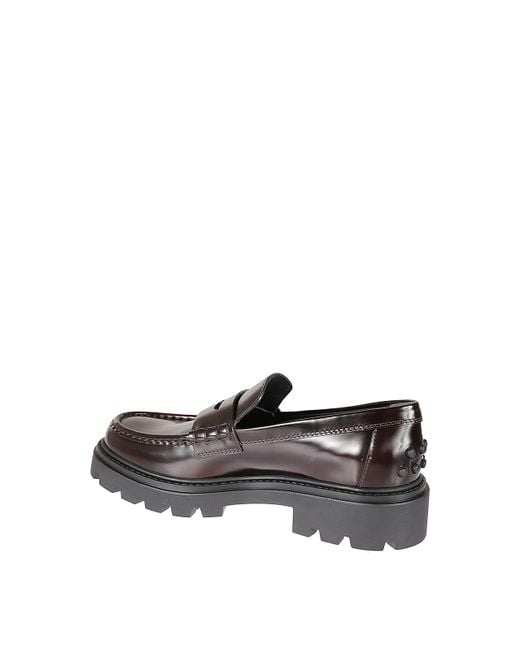 Tod's Gray Leather Loafers