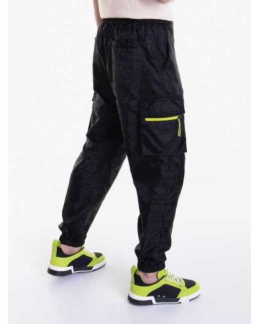 Moschino Blue Loose Fit Zip Button Pants for men