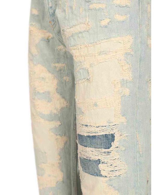 Acne Gray Repaired Effect Jeans for men