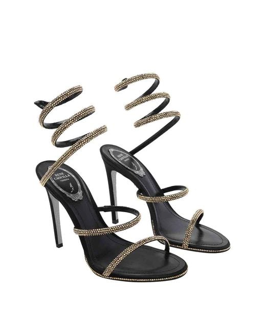 Rene Caovilla Black Cleo Pump Sandals
