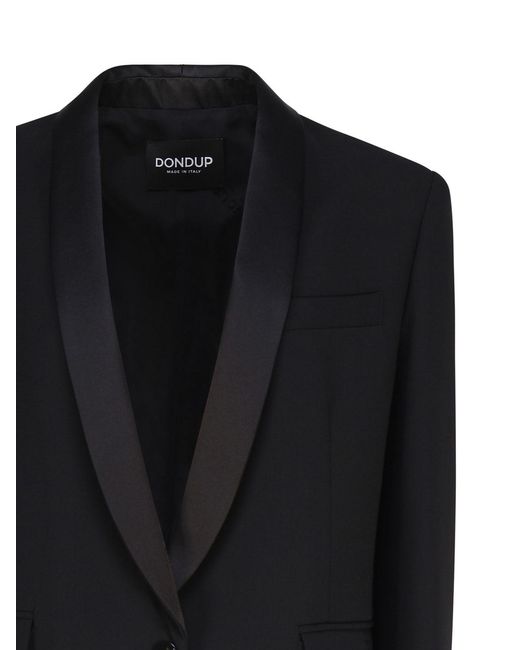 Dondup Black Wool Single Breasted Blazer