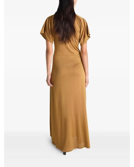 Lemaire Metallic V-Neck Zipped Dress