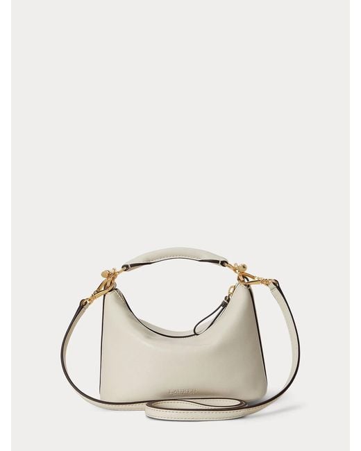 Ralph Lauren White Blke Mini Sh-Shoulder Bag-Small-Soft Nappa