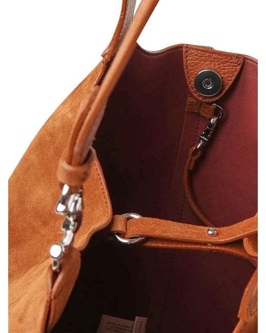 Coccinelle Brown Handbag Suede Leather