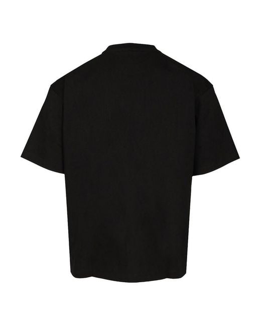 Versace Black T-Shirt With Embroidered Logo for men