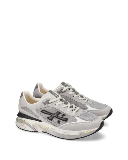 Premiata White Flat Shoes for men