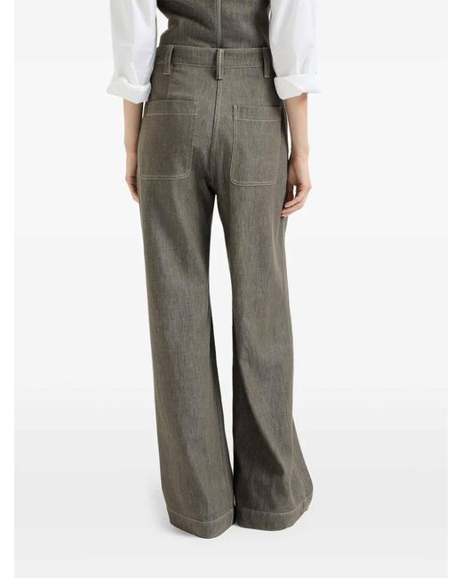 Brunello Cucinelli Green Wide Trousers