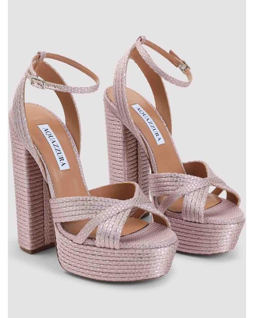 Aquazzura Pink Sundace Sandals
