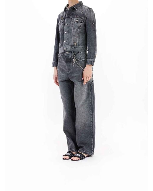 Marc Jacobs Gray Charm Shrunken Trucker