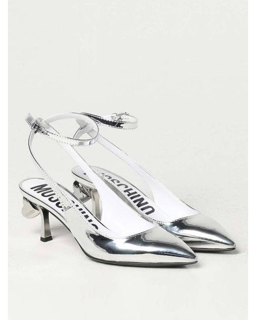 Moschino White Sling Back Cuore
