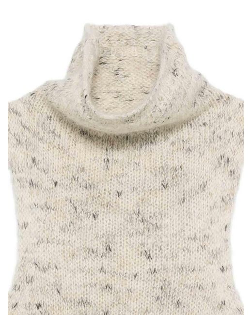 Alysi Natural Wool Turtle-Neck Top