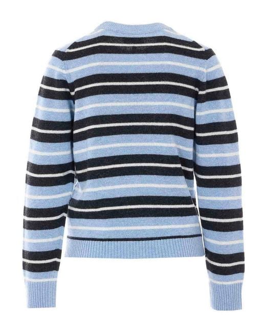 Ganni Blue Graphic Wool Sweater
