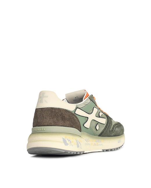 Premiata Green Mick Leather Blend Sneakers for men