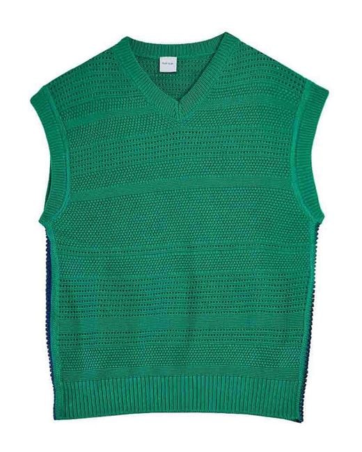 Paul Smith Green Knitted Cotton Vest for men