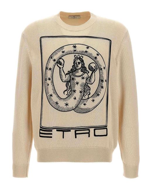 Etro Metallic Logo Embroidery Sweater for men