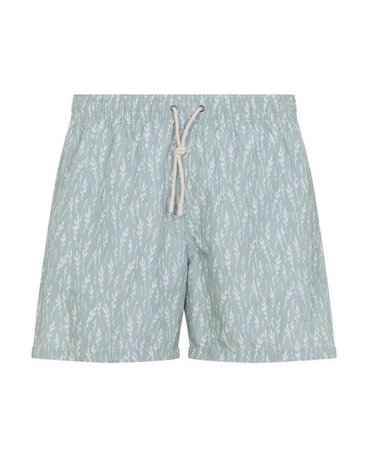 Canali Blue Polyester Swim Shorts for men