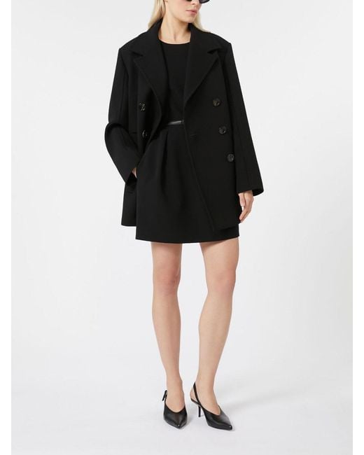 Max Mara Black Janzir Double-Breasted Cady Jacket By