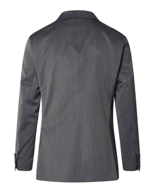 Palm Angels Gray Virgin Wool Blend Blazer for men