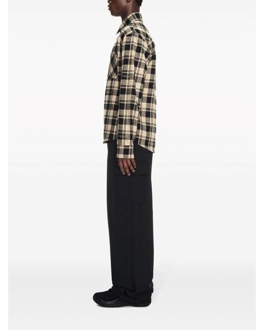 Off-White c/o Virgil Abloh Black Checked Flannel Shirt for men