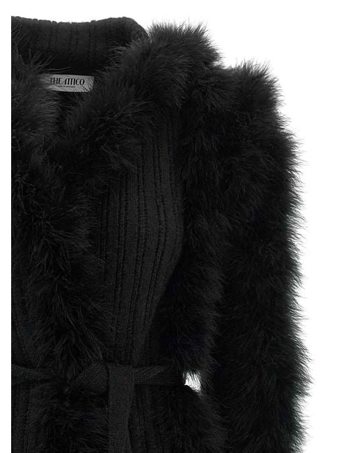 The Attico Black Dressing Gown Coat