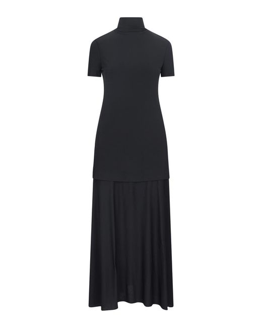 Jil Sander Black Layered Midi Dress