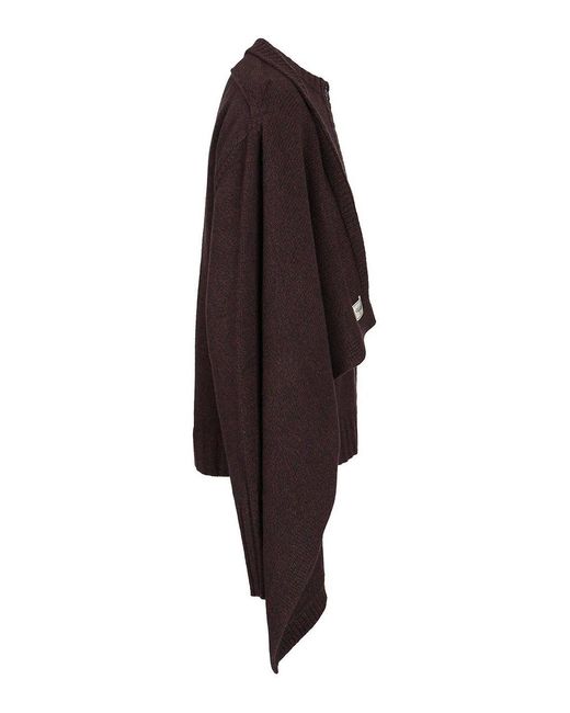 The Attico Black Cardigan With Draped Details