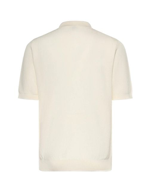 Eleventy White Cotton Polo for men