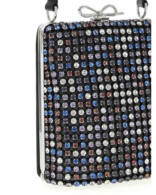 Self-Portrait White Multi Crystal Chainmail Mini Handbag