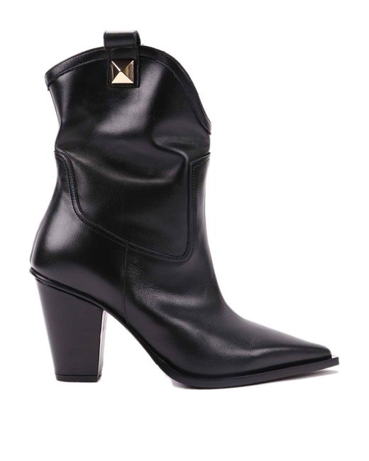Albano Black Leather Boots