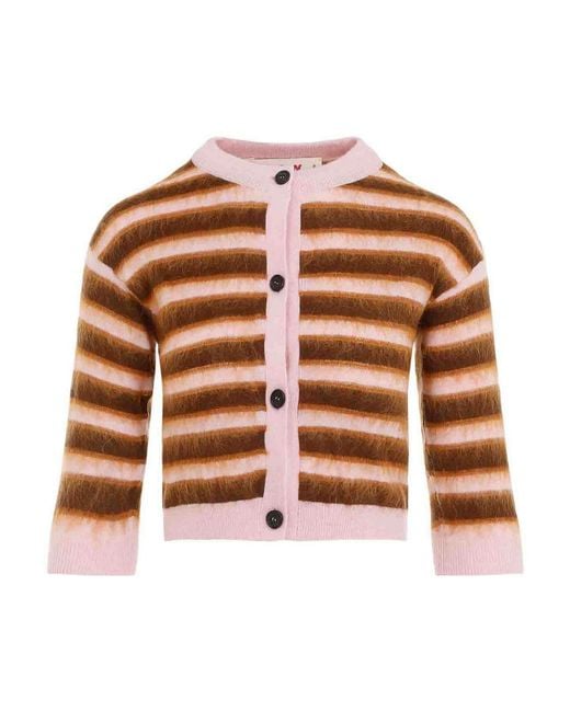 Marni Brown Virgin Wool Cardigan
