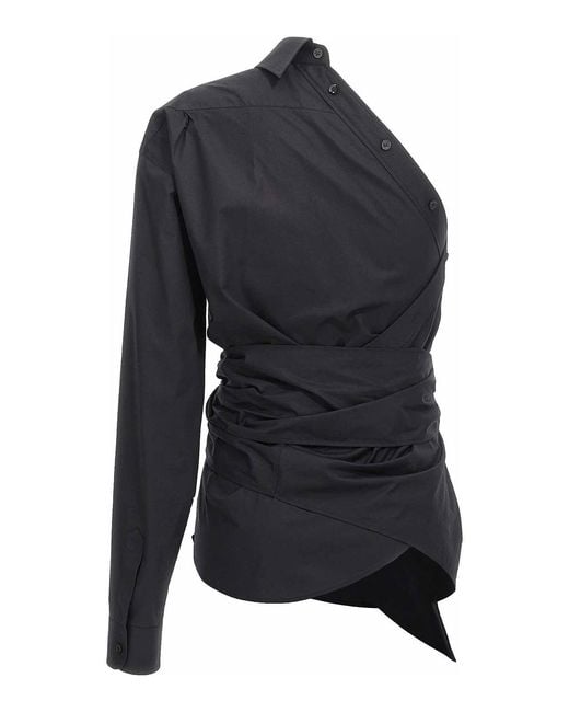 Moschino Blue One-Shoulder Shirt