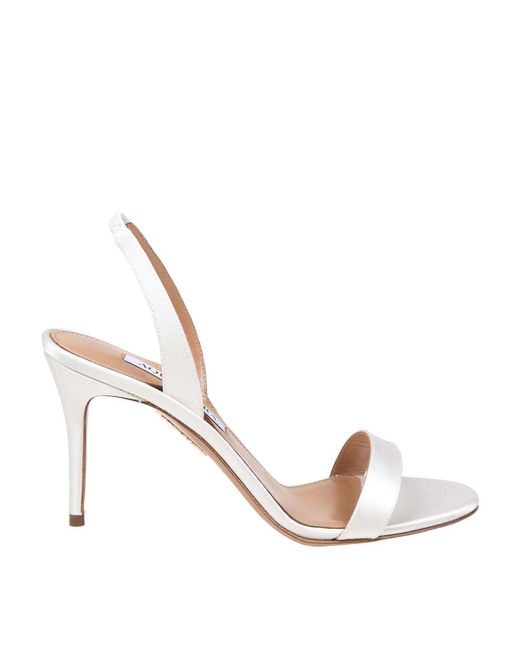 Aquazzura Metallic So Nude 85 Satin Sandal Color