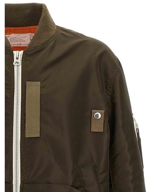 Sacai Gray Twill Nylon Blouson for men