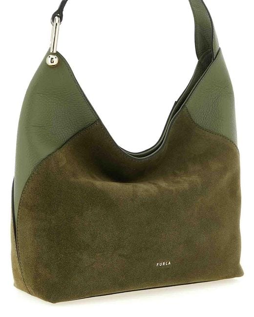 Furla Green Lara Medium Shoulder Bag