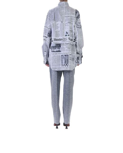 Moschino Blue Newspaper Shirt