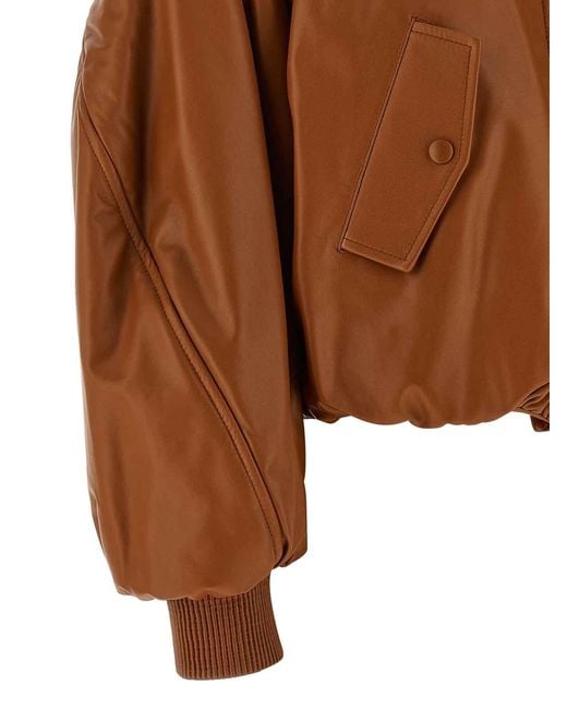 Givenchy Brown Cropped Bomber Jacket