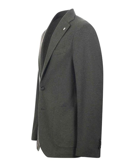 Manuel Ritz Black Honeycomb Cotton Jacket for men