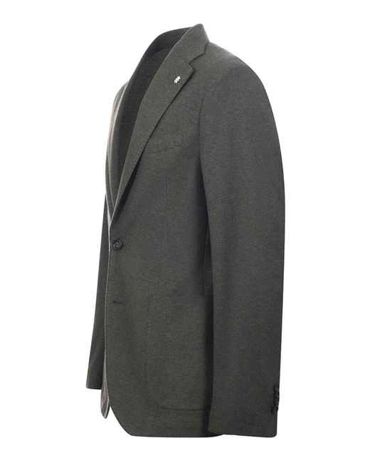 Manuel Ritz Black Honeycomb Cotton Jacket for men