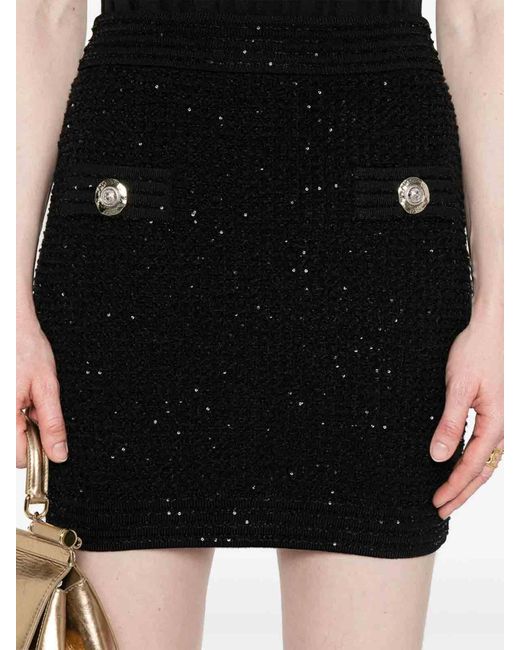 Balmain Black Skirt