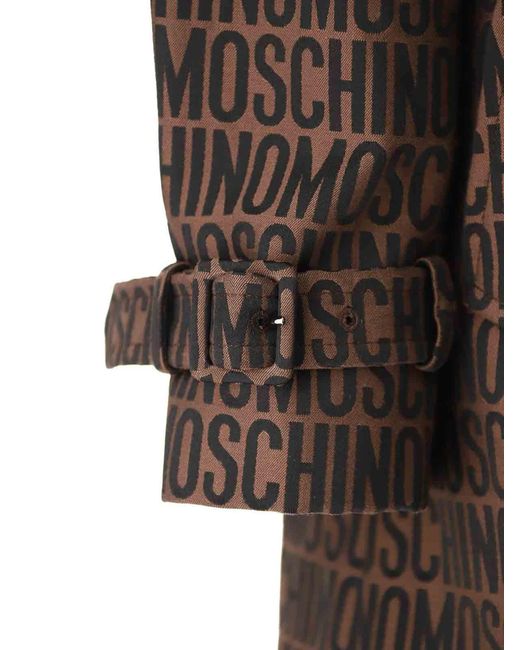 Moschino Brown Logo Raincoat