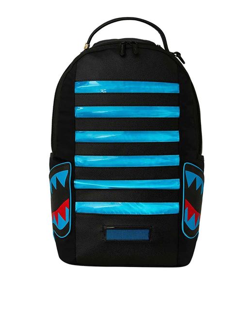 Sprayground Blue Led Stripe Sharks Dlx Backpack for men