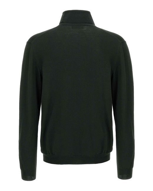 Zanone Green Wool Turtleneck Sweater for men