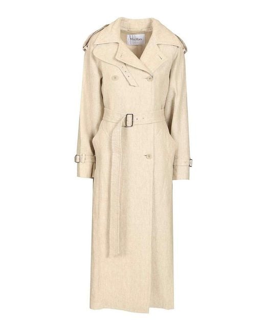Max Mara Natural Trench Double Breasted Coat