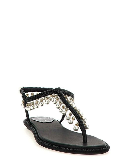Rene Caovilla Black Diana Sandals